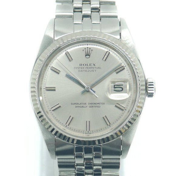 ROLEX Rolex Datejust 1601 No. 47 SS/WG Automatic Silver Dial Wristwatch